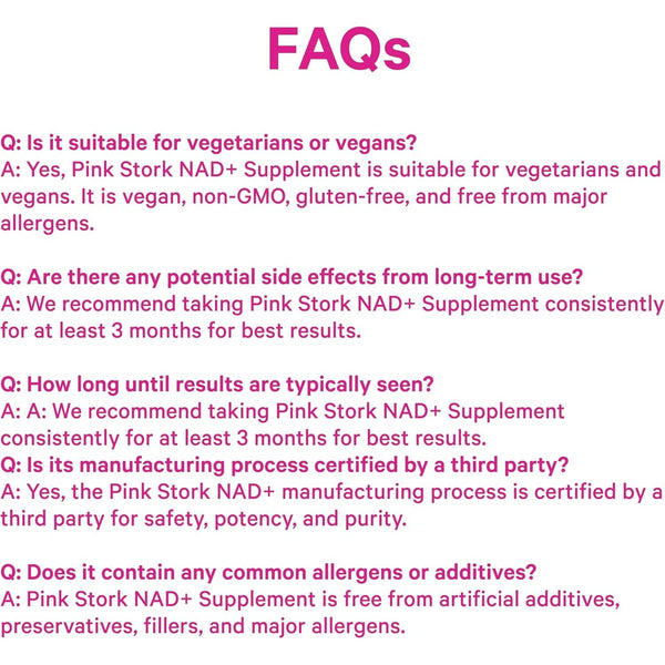 Pink Stork NAD+ 500mg Nicotinamide Riboside – 30 Capsules | Cellular Energy, Healthy Aging & Cognitive Support for Women