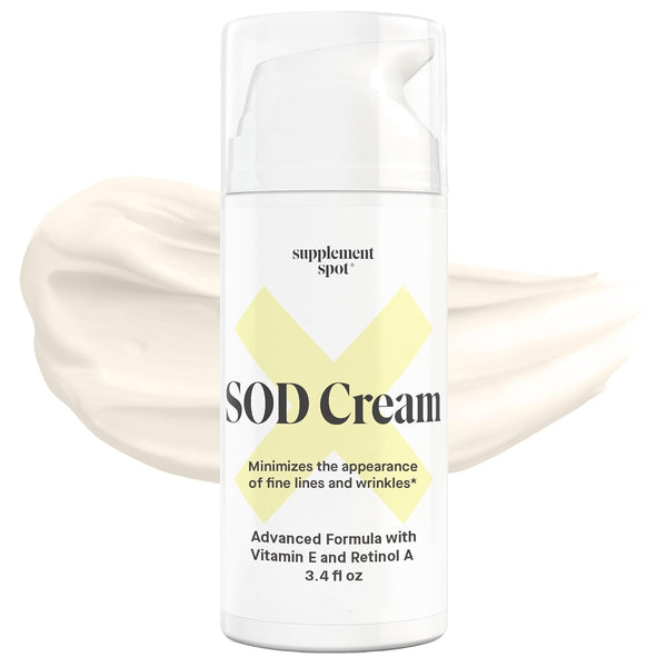 Supplement Spot SOD Cream – 3.4 fl oz | Powerful Anti-Aging Moisturizer with Superoxide Dismutase for Smooth, Youthful Skin