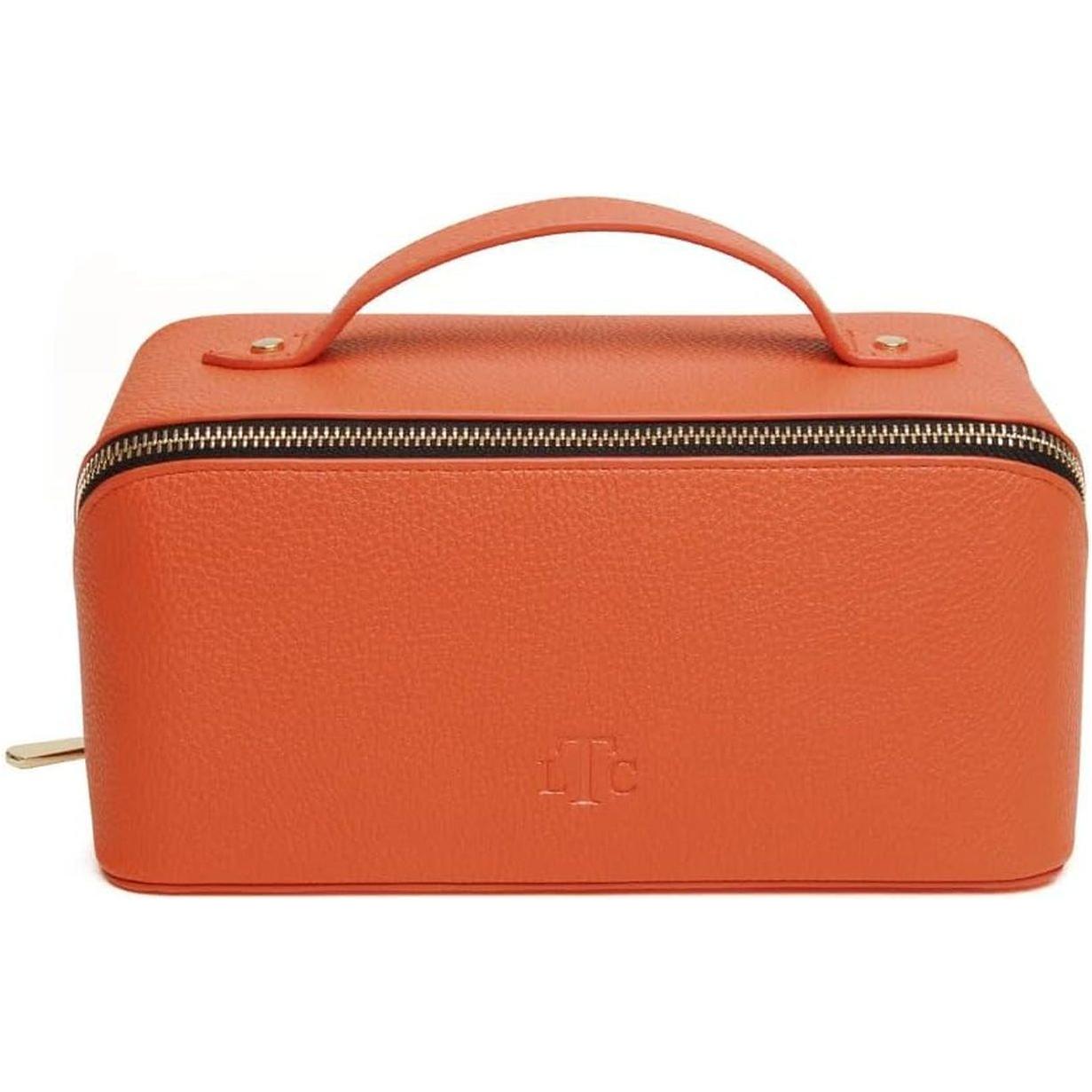 Alice Wheeler London Train Case Beauty Organizer – Orange and Black