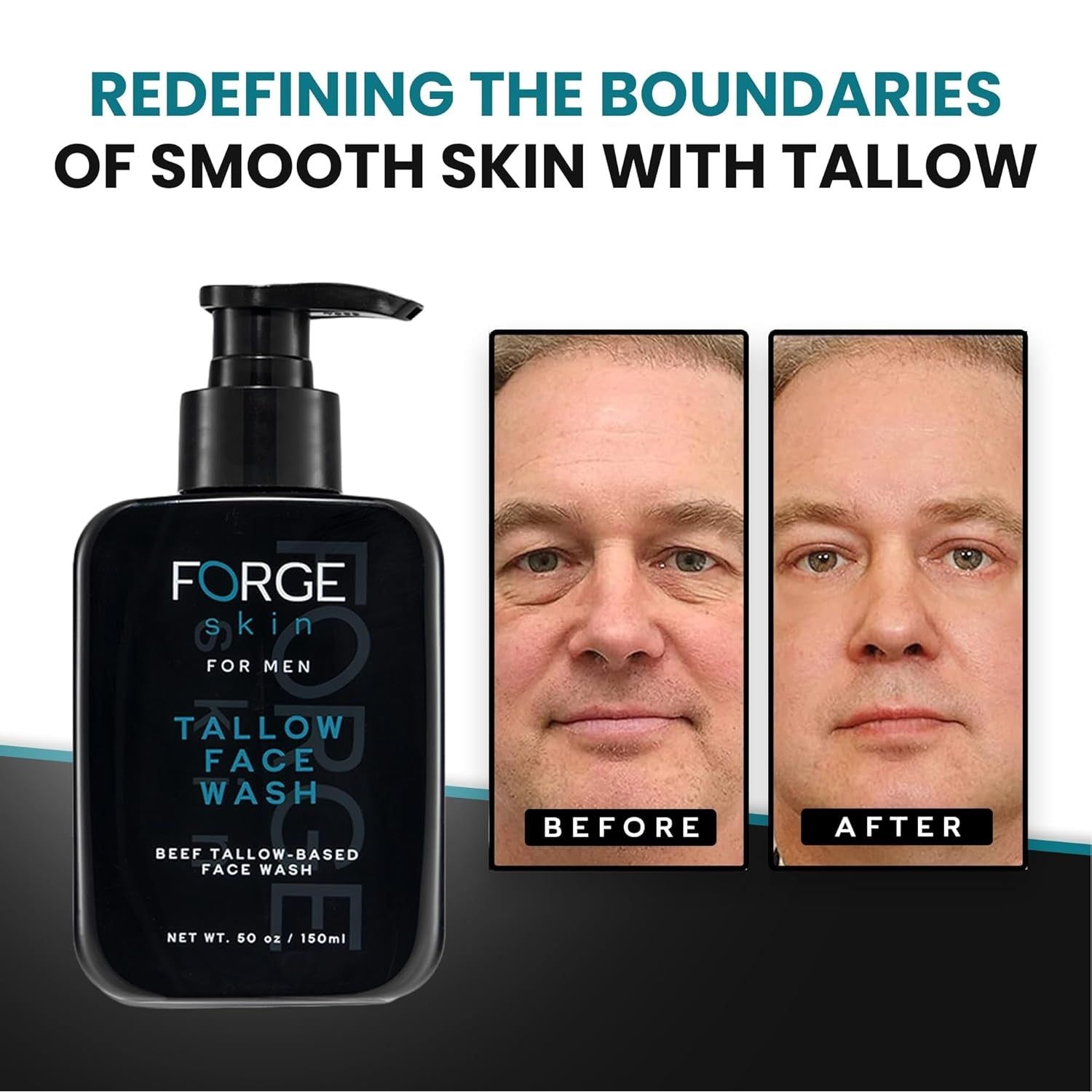 Forge Skin Tallow Face Wash – 150ml | Hydrating, Anti-Aging Cleanser for Men with Grass-Fed Tallow