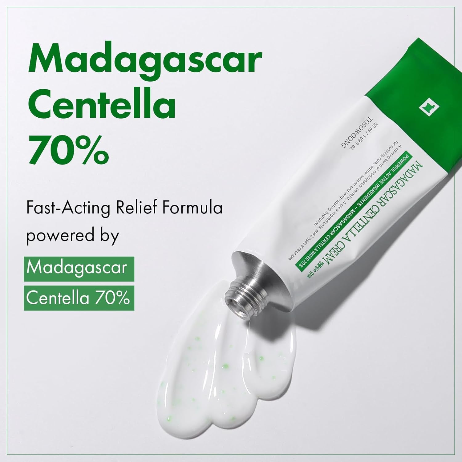 Madagascar Centella Cream, 706,580Ppm Madagascar Centella Asiatica, Moisturizer, Rapid Soothing, Deep Hydration with Cica Complex, Skin Barrier Repair, Irritation Relief, 50Ml / 1.69 Fl. Oz.