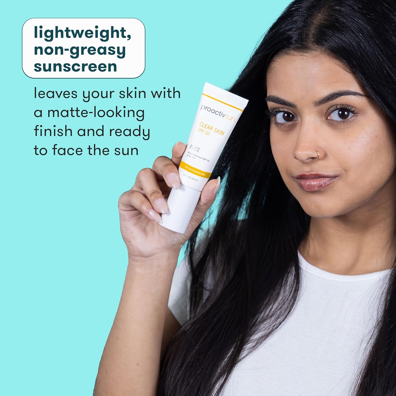 Clear Skin Face Sunscreen Moisturizer with SPF 30 - Hydrating SPF Lotion and Sensitive Skin Sunscreen for Oily Skin and Acne-Prone Skin, Oil Free Matte Skincare Sunscreen, 1.5Oz