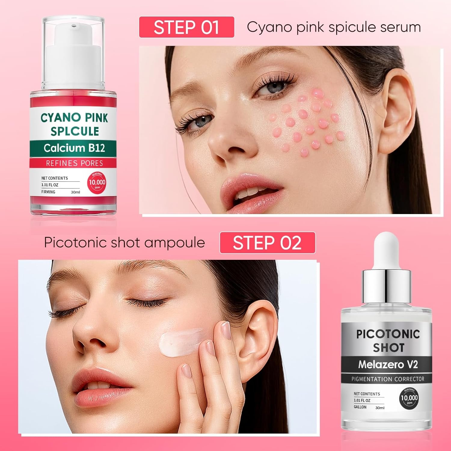 WGYPEU Cyano Pink Splcule Serum (30ml) + Picotonic Shot Ampoule (30ml) Duo | Pore Care & Brightening Set