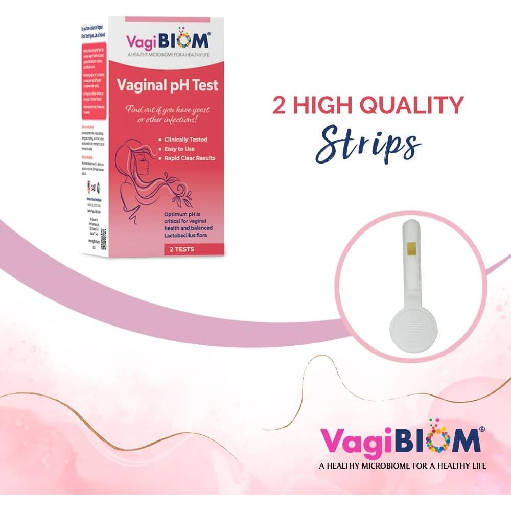 VagiBiom Vaginal pH Tester (2 Test Strips) | At-Home Feminine Health Monitoring