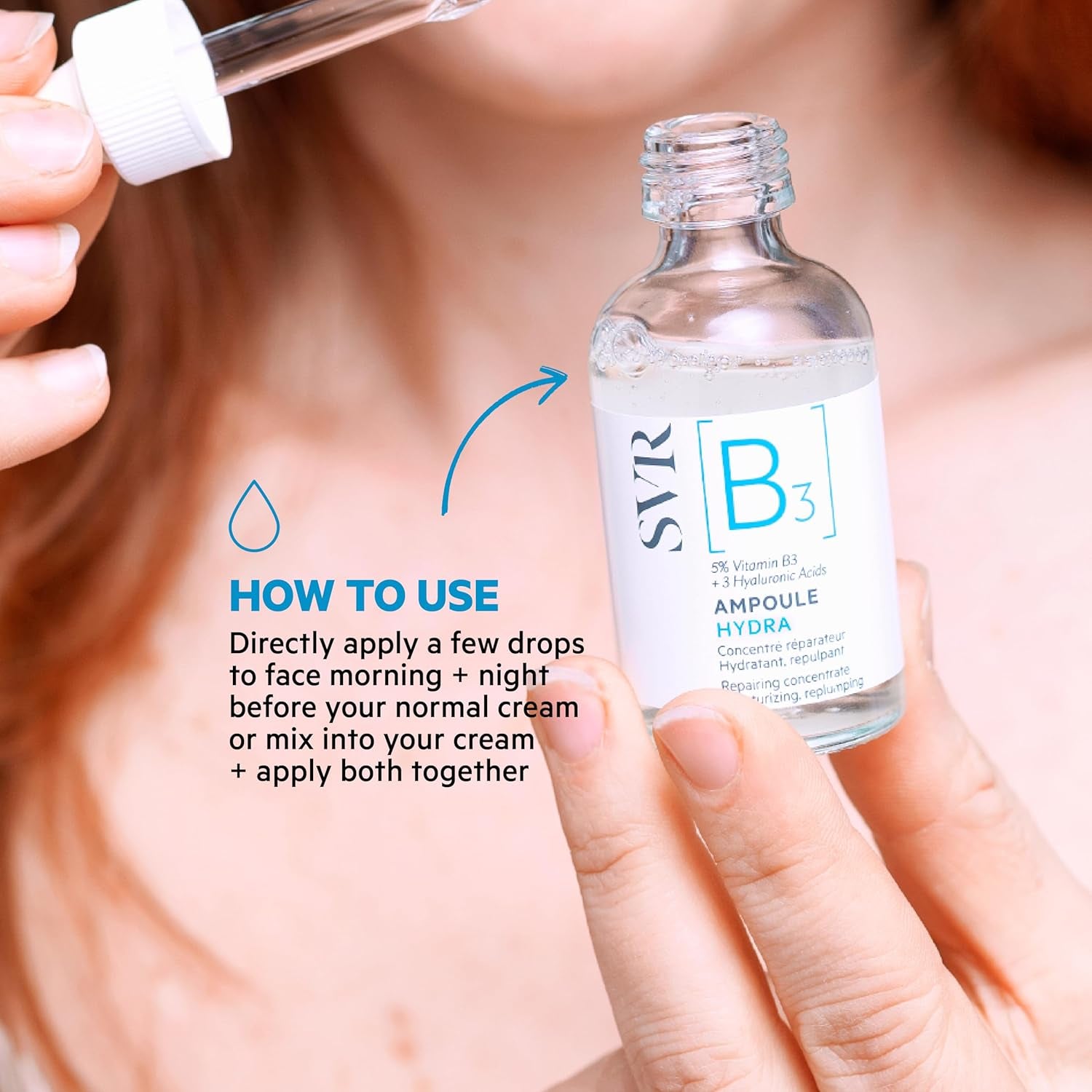 SVR [B3] Ampoule Hydra – 30ml | 5% Niacinamide + 3 Hyaluronic Acids for Intense Hydration & Skin Barrier Repair