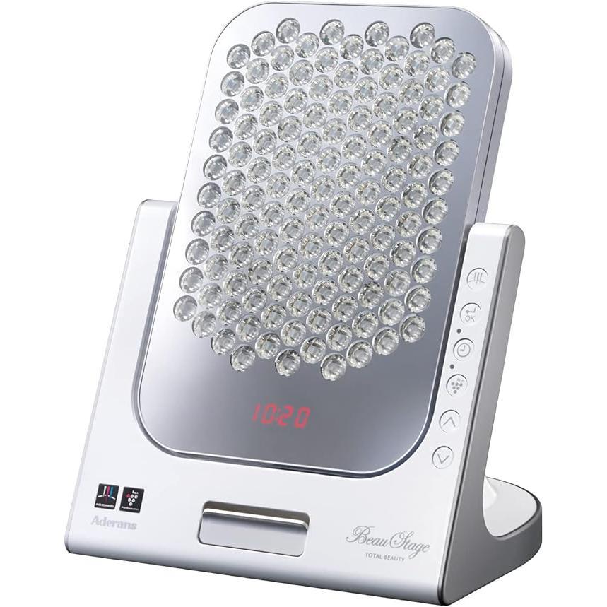 Aderans VIRUGA® LED Beauty Device – Pearl White / Italian Red | 4-Color LED Skin & Scalp Rejuvenation Panel