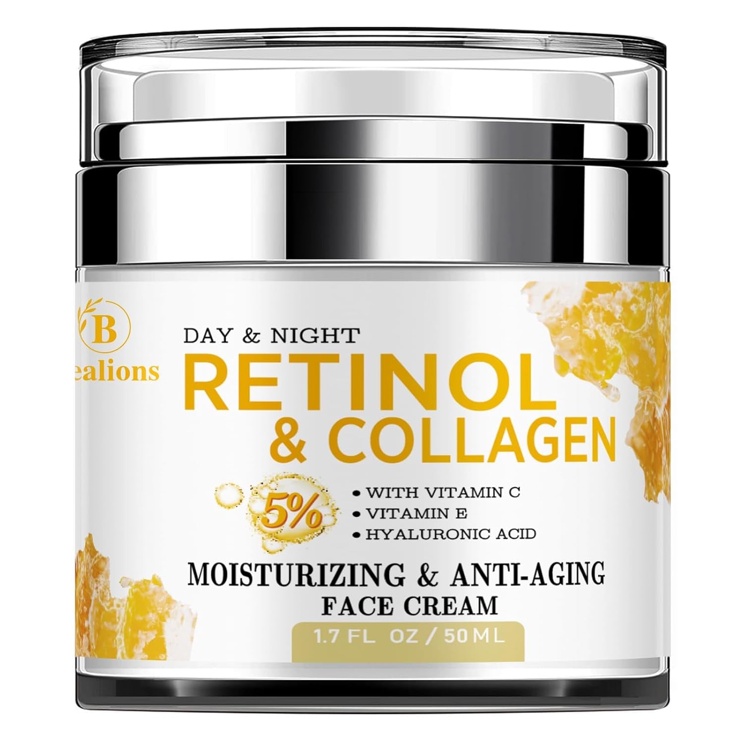 Bealions Day & Night Retinol & Collagen Moisturizing & Anti-Aging Face Cream – 50ml | Firm, Lift & Hydrate