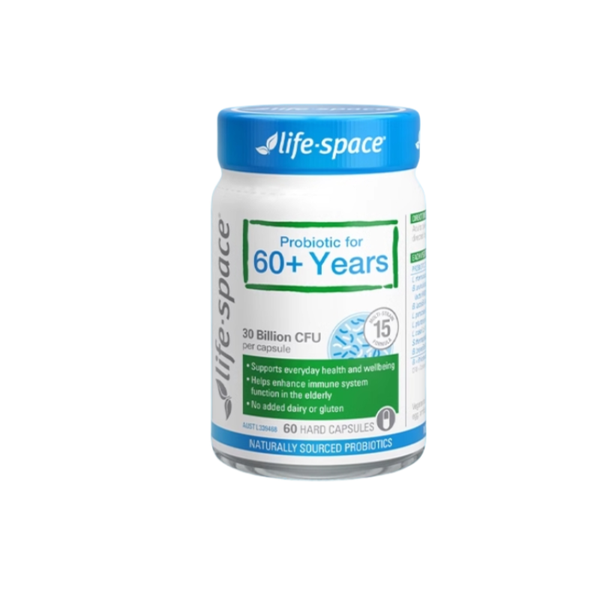 LIFE-SPACE Probiotic for 60+ Years – 60 Capsules | Digestive & Immune Support