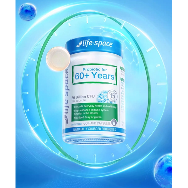 LIFE-SPACE Probiotic for 60+ Years – 60 Capsules | Digestive & Immune Support