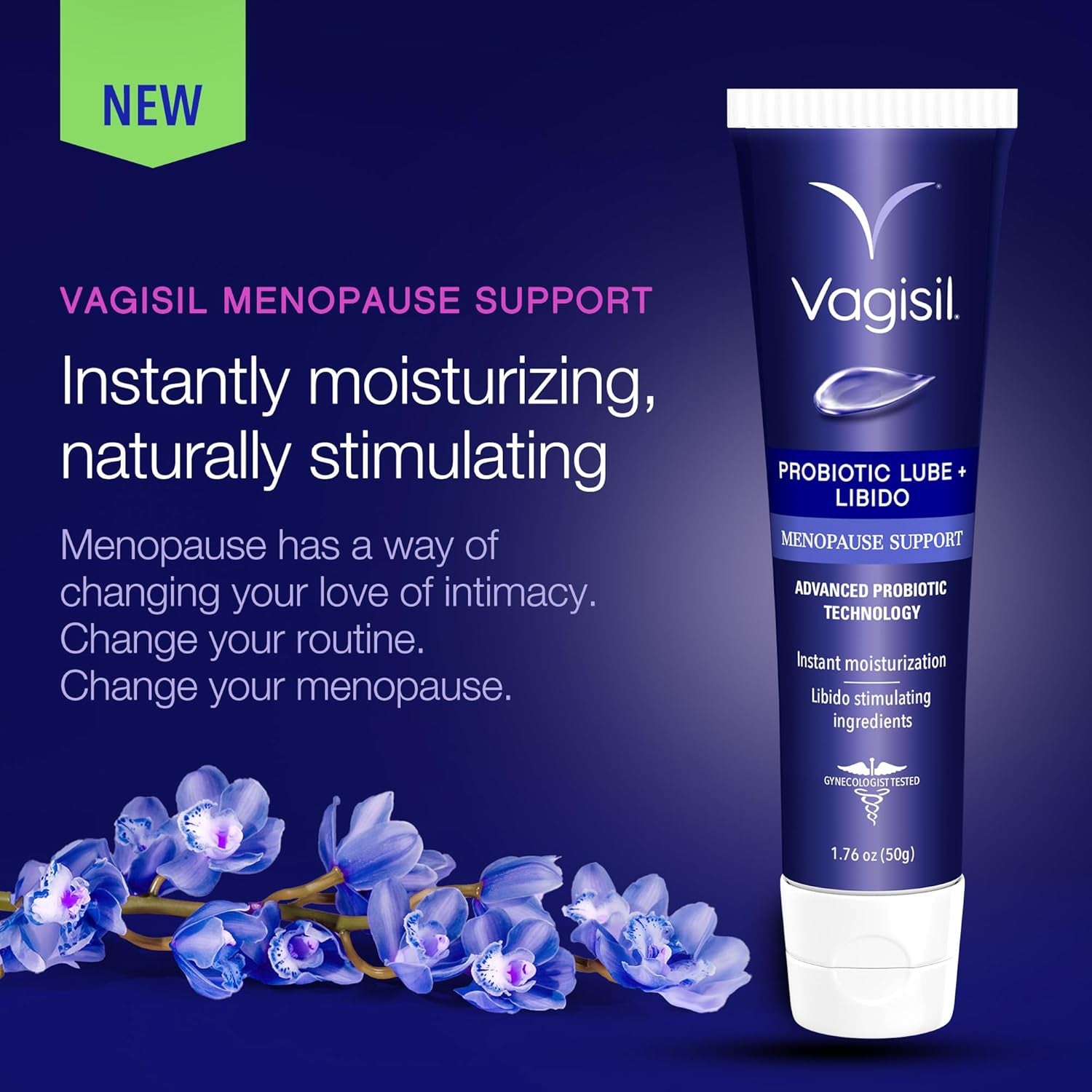 Vagisil Probiotic Lube + Libido Menopause Support – 50g | Intimate Comfort & Wellness for Mature Women