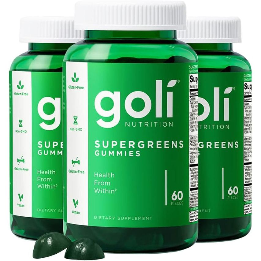 Supergreen Vitamin Gummy - 180 Count - Essential Vitamins and Minerals - Plant-Based, Vegan, Gluten-Free & Gelatin Free - Health from Within, Pack of 3