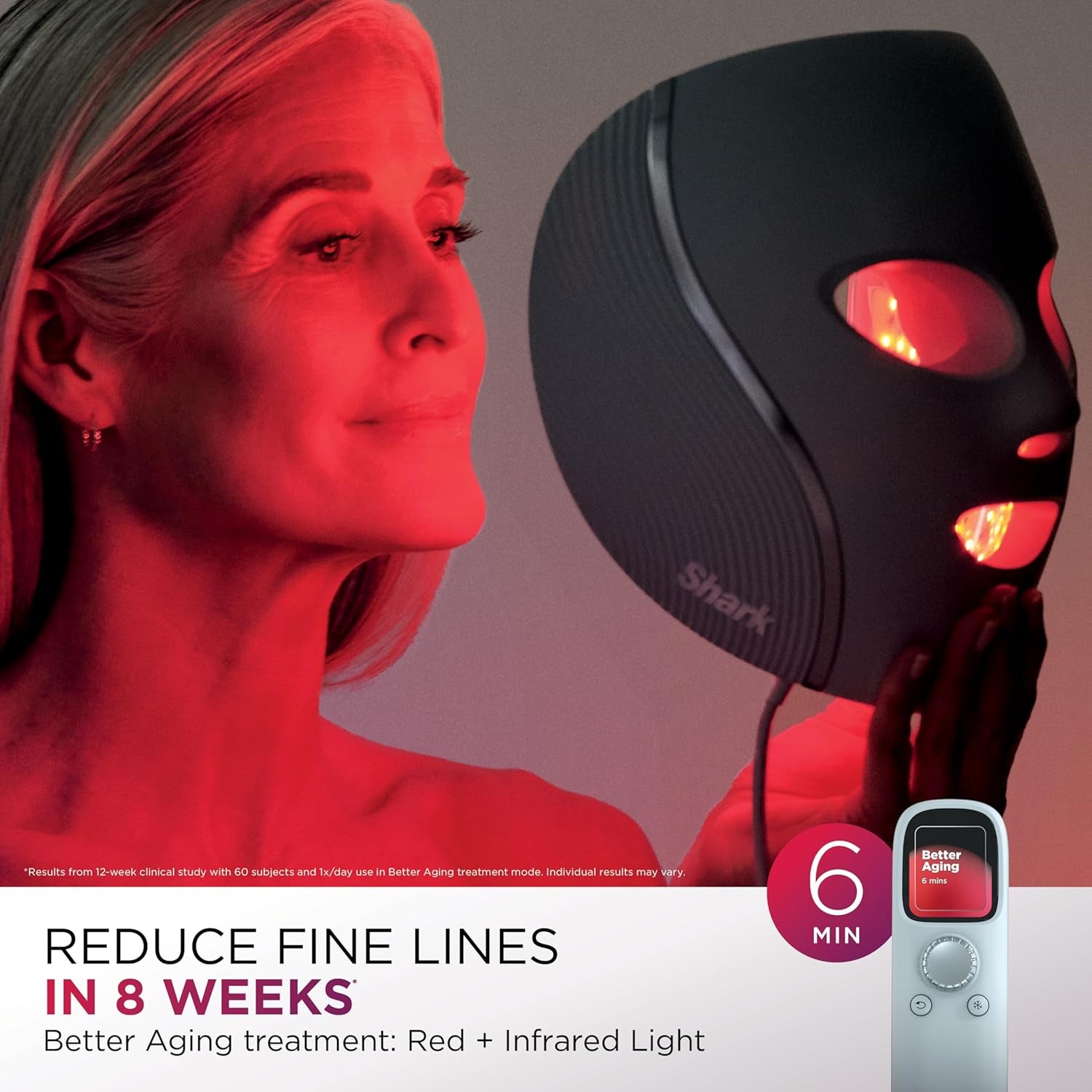 Shark Cryoglow LED Face Mask – Blue Frost | Anti-Aging, Acne-Clearing & Under-Eye Cooling Treatment