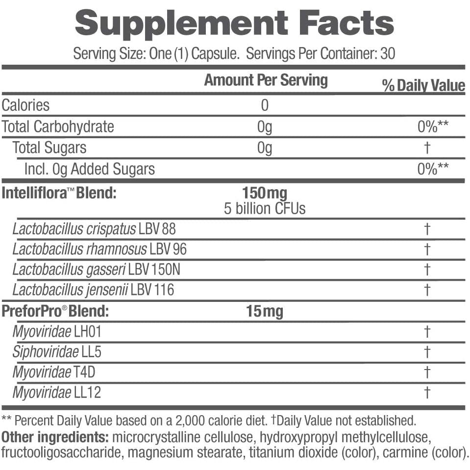 AZO Dual Protection, Urinary + Vaginal Support – 30 Capsules | Clinically Proven Probiotic & Prebiotic for Feminine Wellness