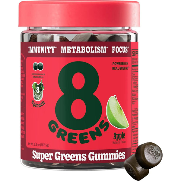 8Greens Supergreens Gummies - Apple Flavor, 50 Gummies