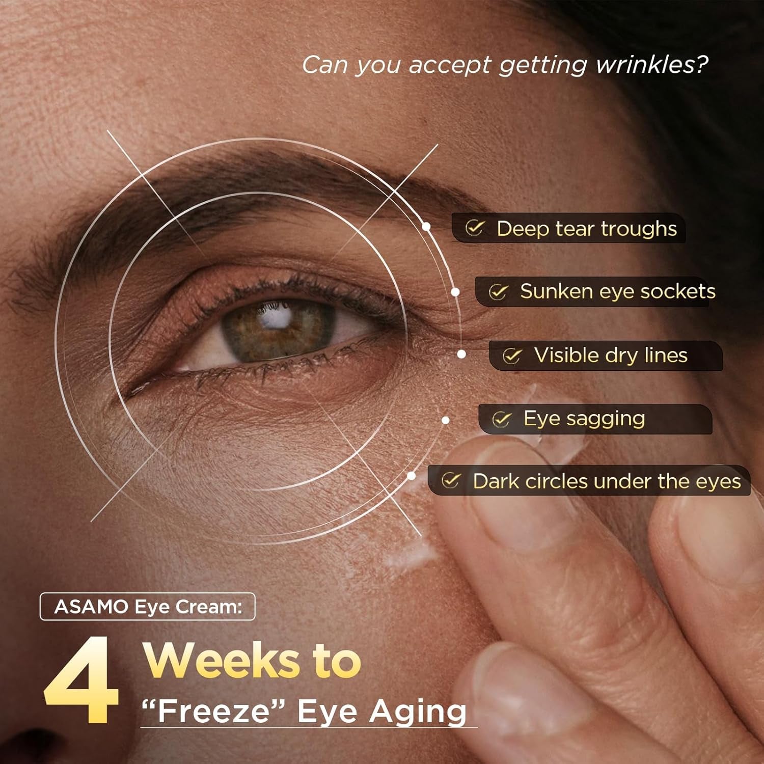 Retinol Eye Cream – Retinol and Peptides for Fine Lines, Puffiness, and Under-Eye Shadows, anti Aging, Eye Care Daily Wrinkle Cream,1.06 Fl.Oz