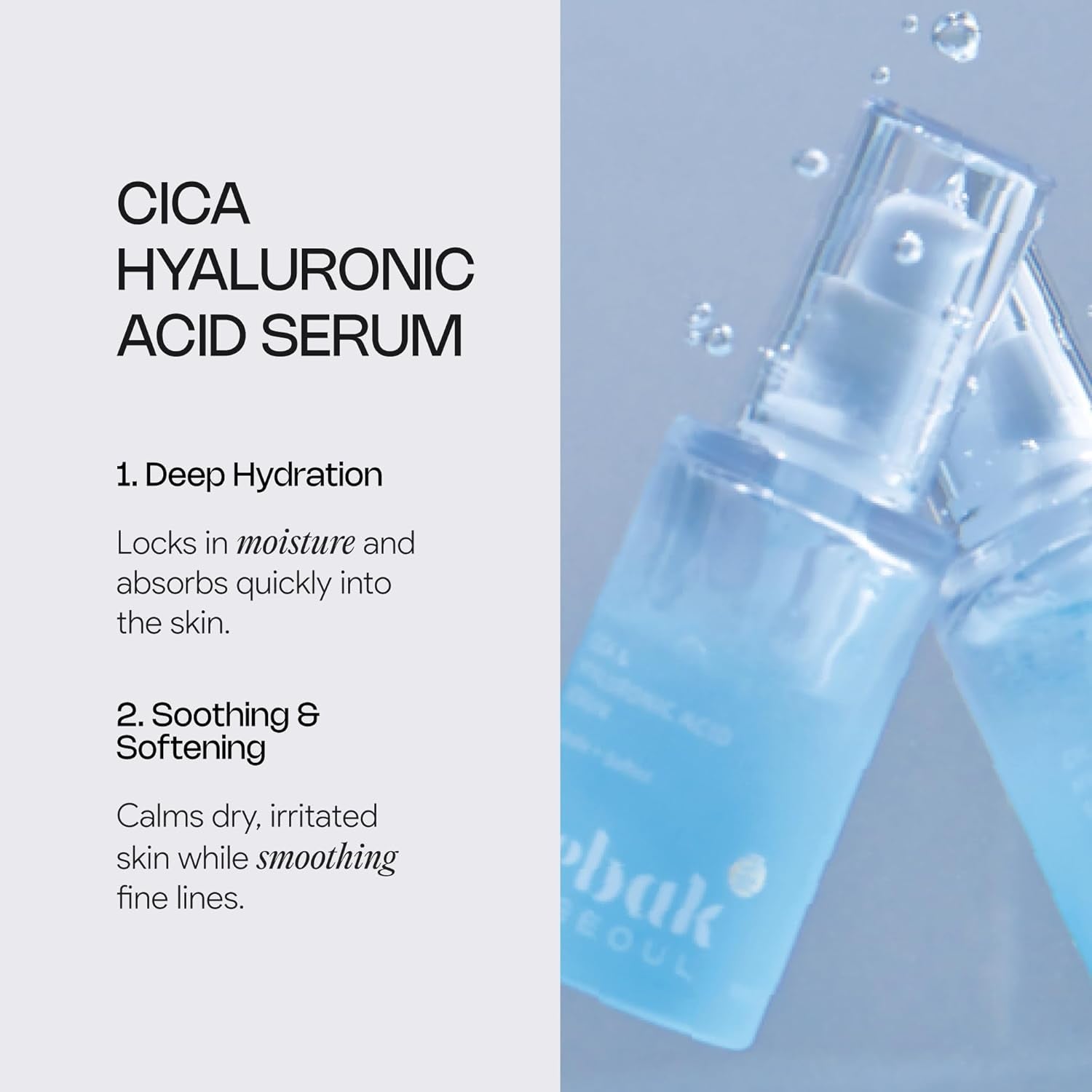 Meebak Cica & Hyaluronic Acid Serum – 30ml | Deep Hydration & Skin Soothing