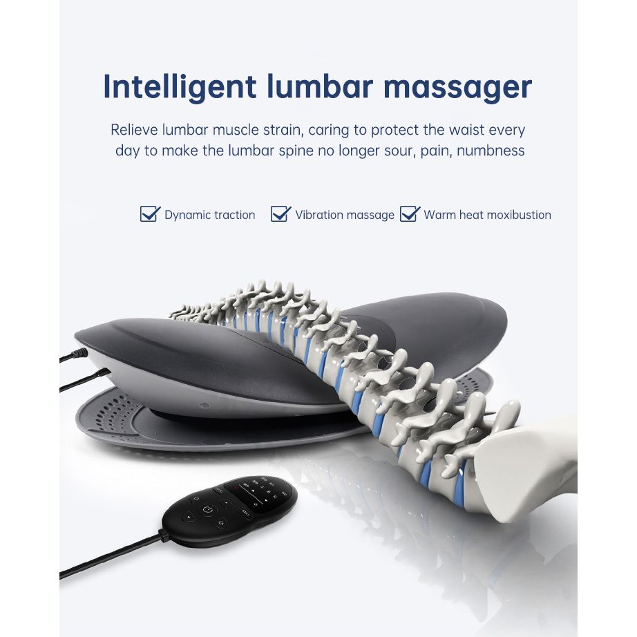 Inflatable Waist Massager & Lumbar Traction Belt – Hot Compress, Air Pressure Massage for Back Relief