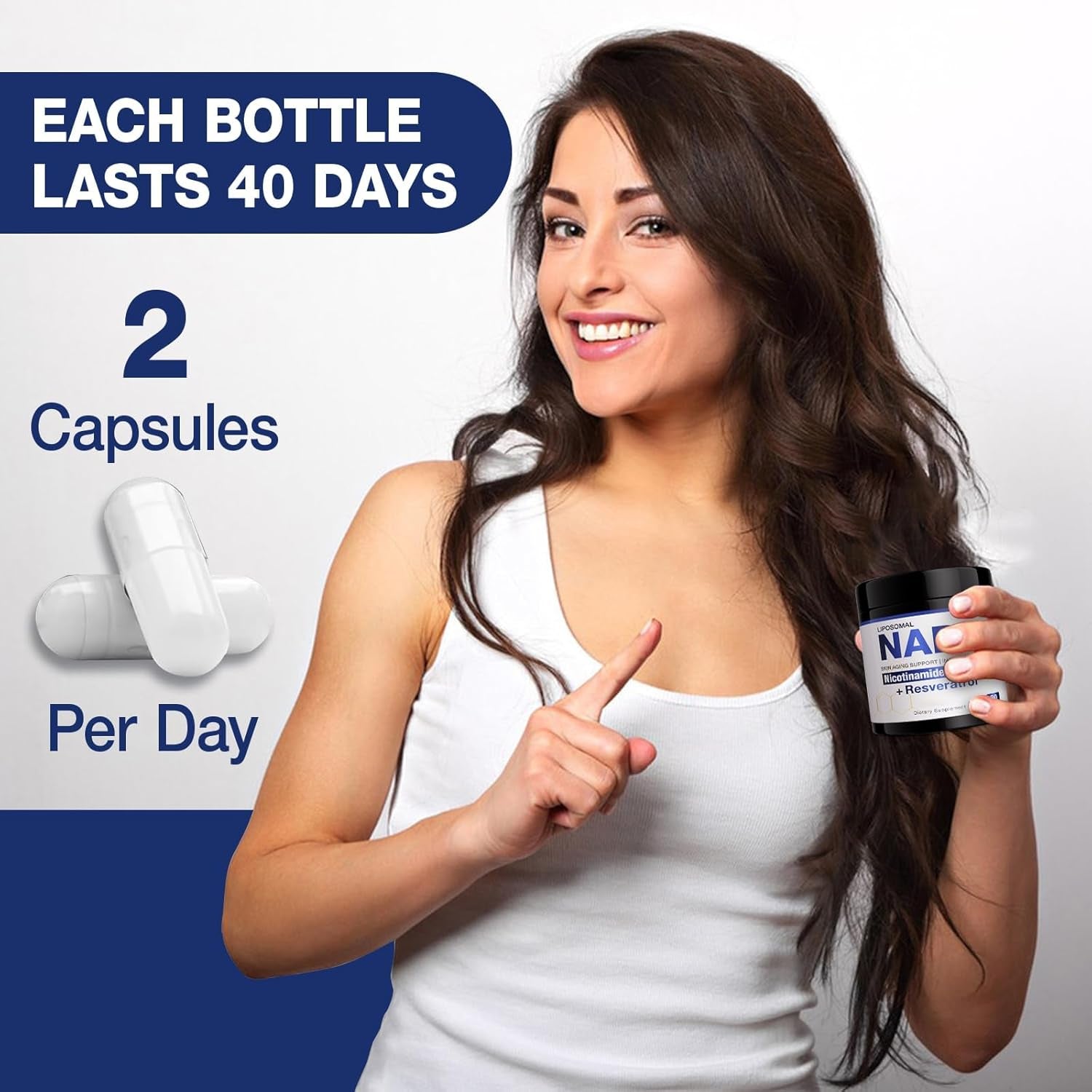 MSLOTAL Liposomal NAD+ Skin Aging Support – 80 Capsules | Anti-Aging, Energy & Cognitive Boost