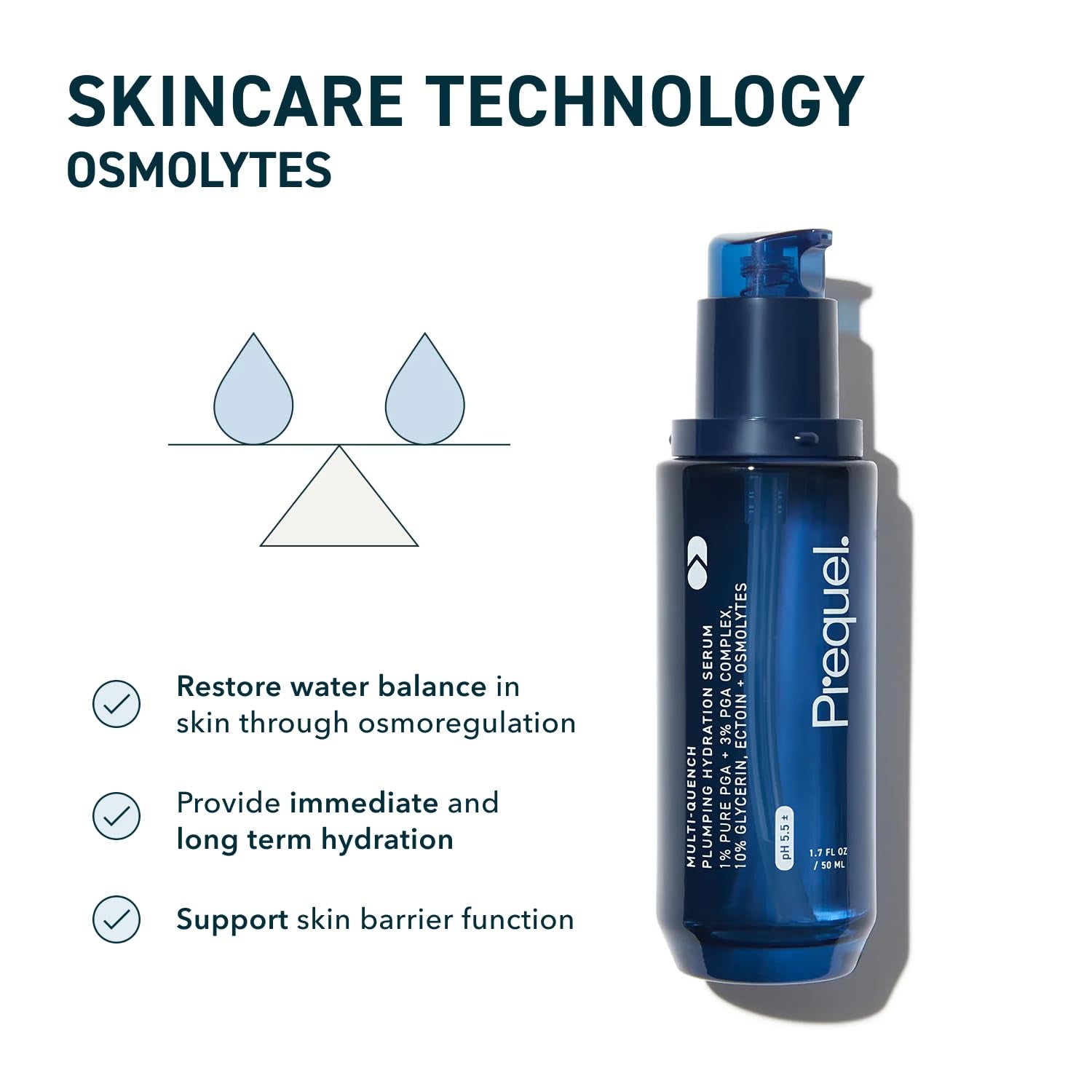 Prequel Multi-Quench Plumping Hydration Serum – 50ml | 48-Hour Deep Hydration with Polyglutamic Acid & Glycerin