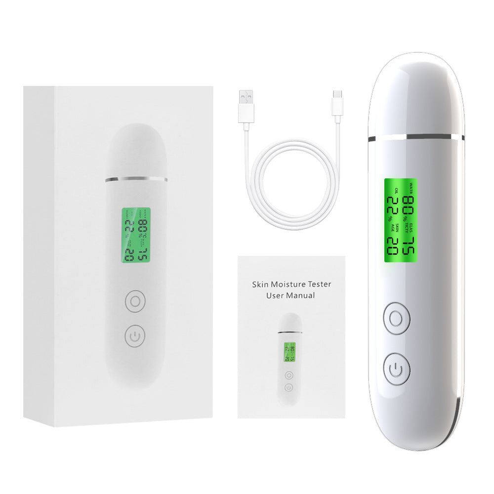 USB Skin Moisture & Oil Analyzer – Digital Face Hydration Tester with Mask Fluorescent Detection Pen | CE Certified