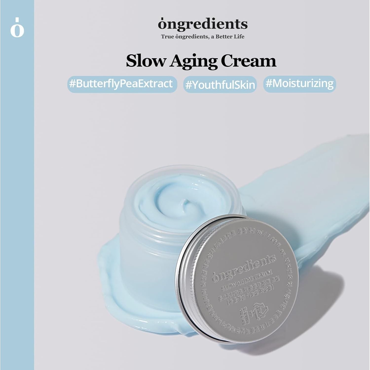ONGREDIENTS Slow Aging Cream – 50ml | Butterfly Pea Flower Anti-Aging Moisturizer