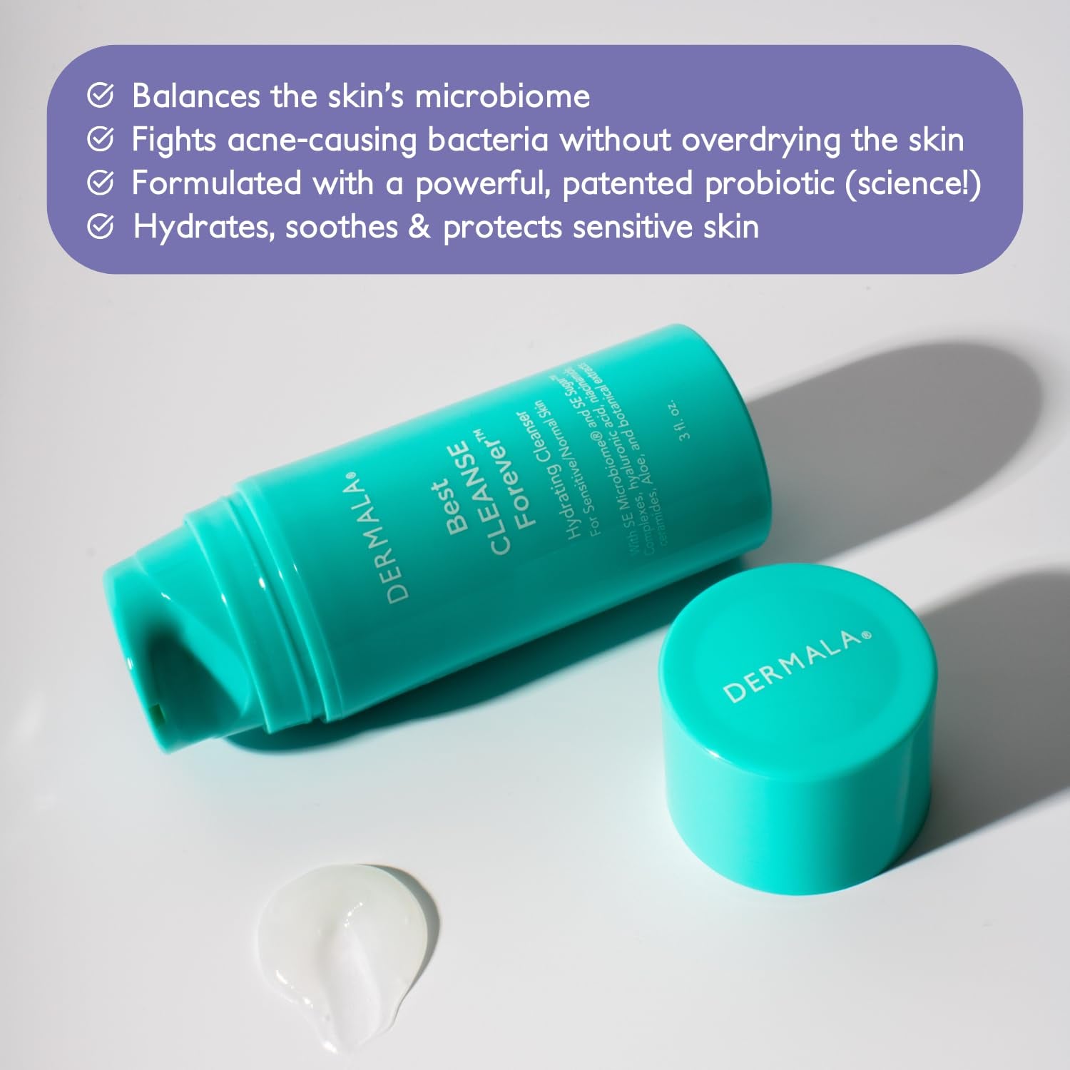 Dermala Best Cleanse Forever Hydrating Cleanser – 89ml | Gentle, Acne-Fighting Face Wash for Clear & Radiant Skin