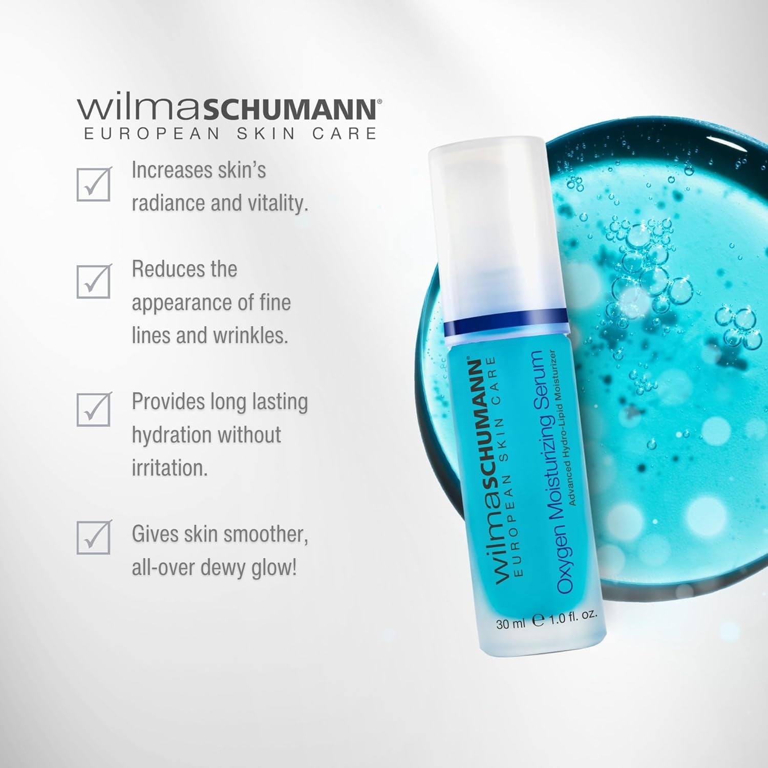 Wilma Schumann Oxygen Moisturizing Serum – 30ml | Hydrating, Rejuvenating Serum for Radiance & Fine Line Reduction