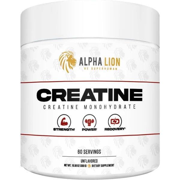 ALPHA LION Creatine Monohydrate Powder – 300g (60 Servings) | 5g Pure Creatine | Strength, Size & Performance Boost