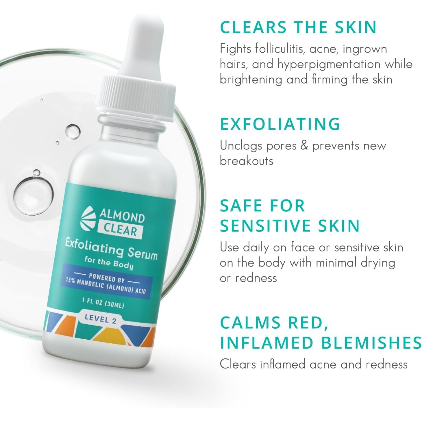 Almond Clear Exfoliating Serum For The Body, Level 2  - 118ml