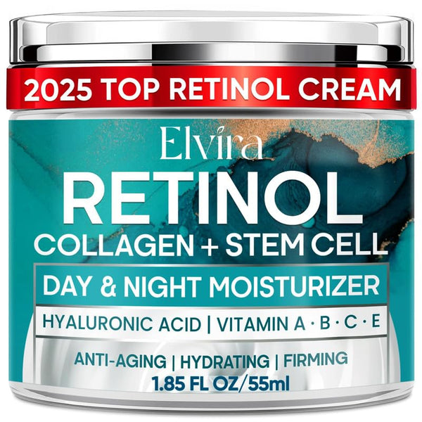 Elvira Retinol Collagen + Stem Cell Day & Night Moisturizer – 55ml | Advanced Anti-Aging Hydration & Firmness