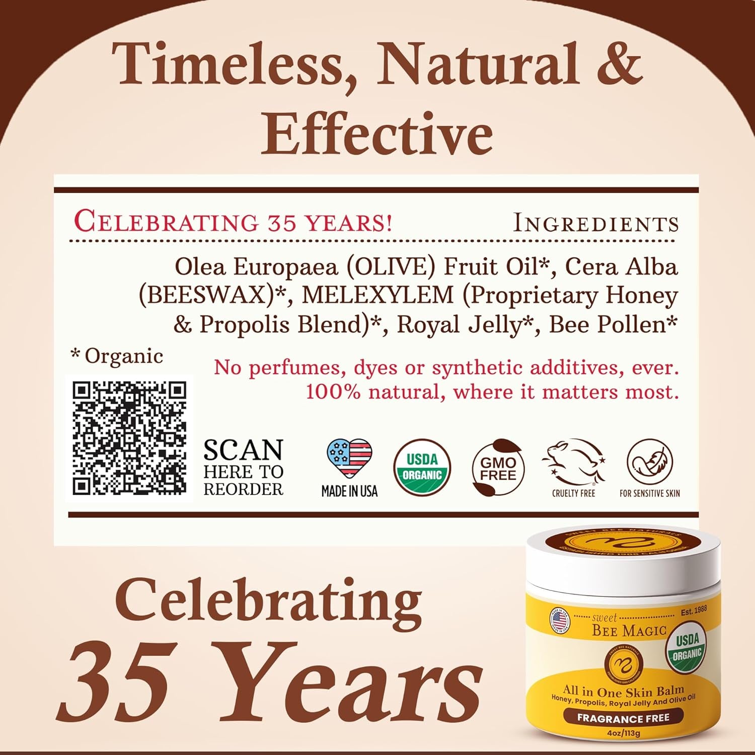 Sweet Bee Naturals Sweet Bee Magic All in One Skin Balm – 57g | Organic Honey Infused
