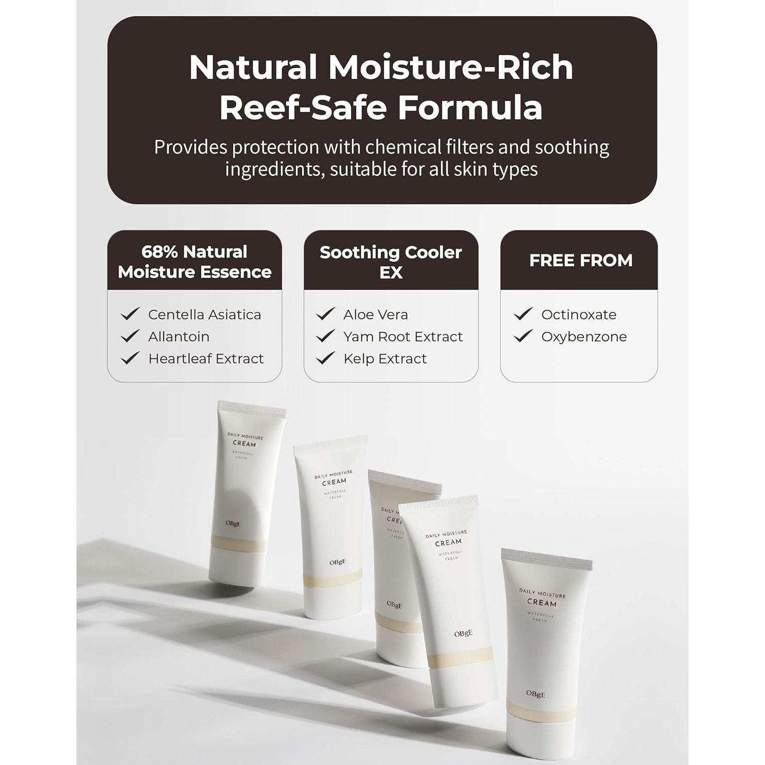 Daily Moisture Cream (1.7Fl Oz) - Lightweight, Soothing & Cooling Lotion for Face. Long-Lasting Protection, No White Cast. Aloe Vera