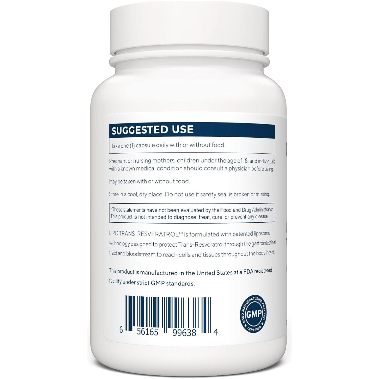 Renue By Science Lipo Trans-Resveratrol – 90 Capsules | Liposomal Antioxidant for Cellular Health & Longevity