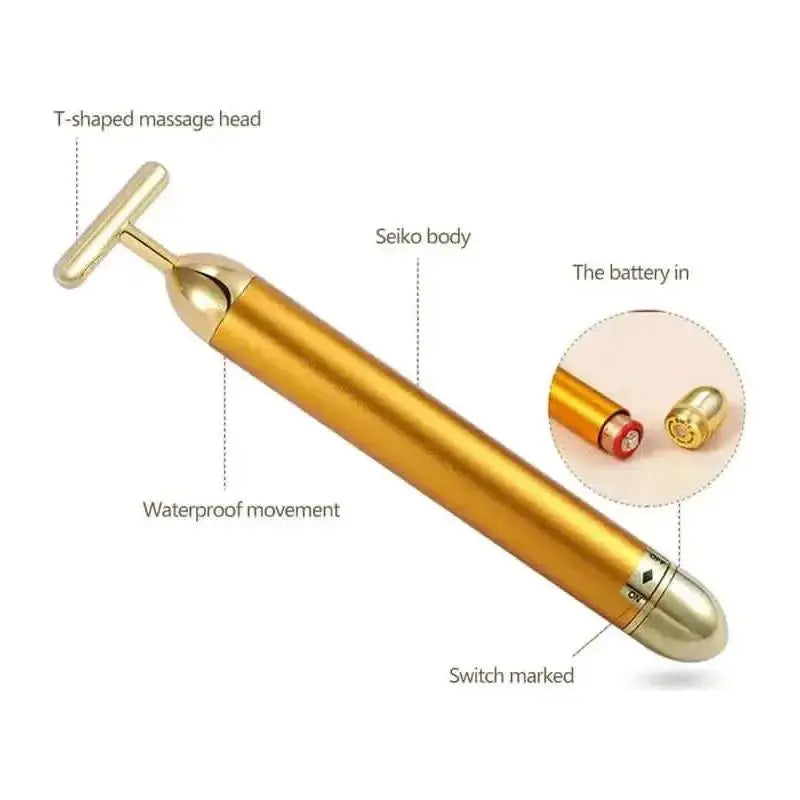 24K Gold Facial Roller Massager – Elevate Your Skincare Routine with Luxury - Glam Global UKGlam Global UK