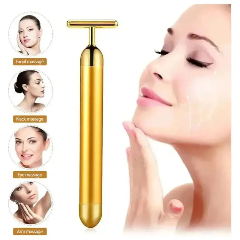 24K Gold Facial Roller Massager - Glam Global UK