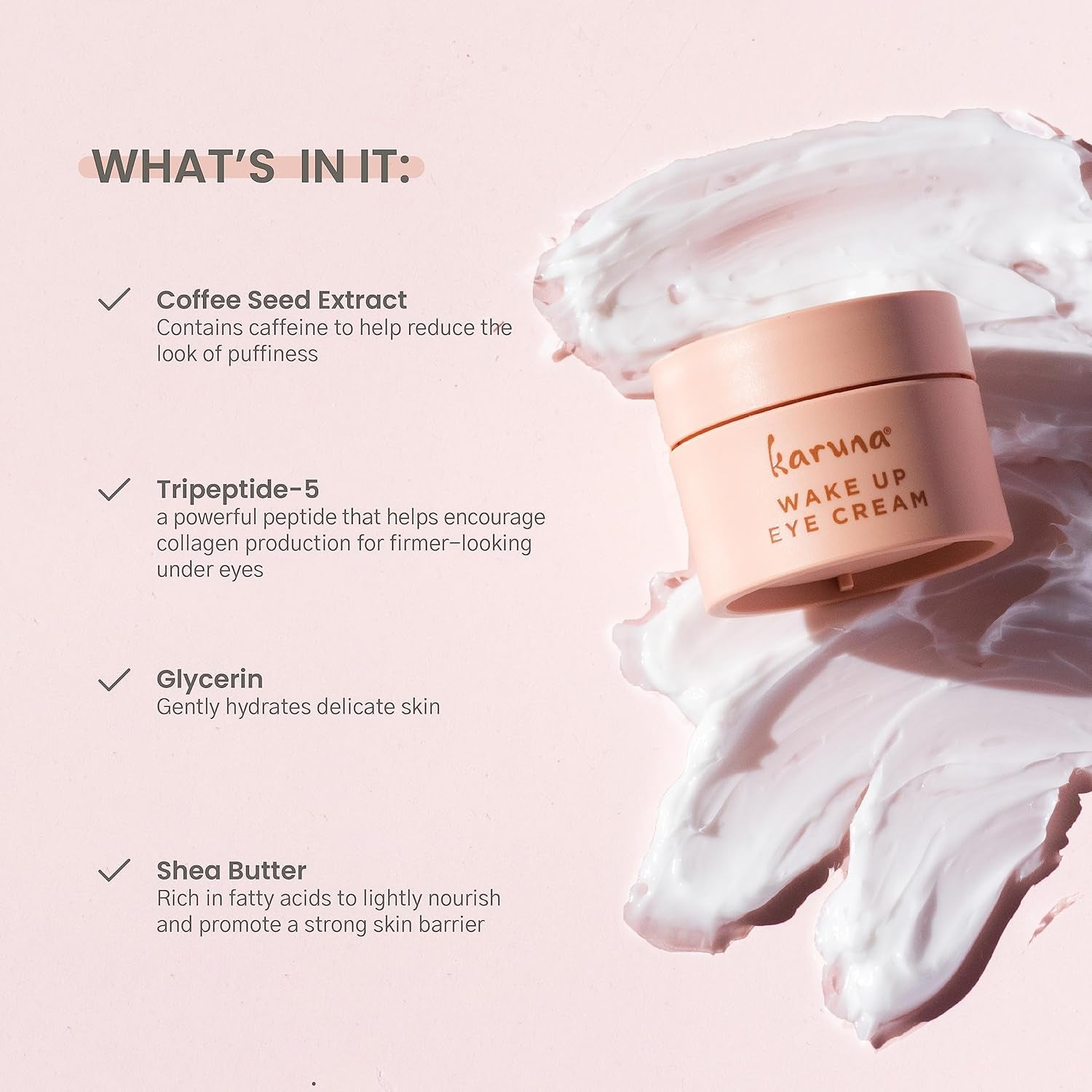Karuna Wake Up Eye Cream – 15ml | Brightens, Firms & Reduces Puffiness for a Refreshed Look
