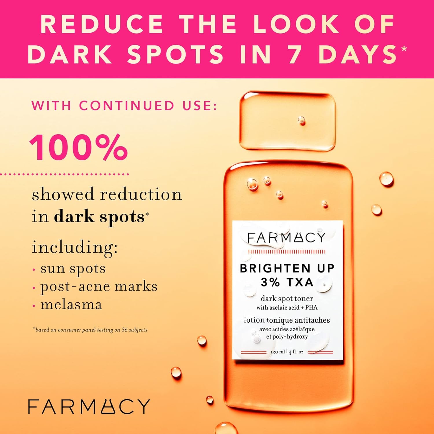 Farmacy Brighten Up 3% TXA Dark Spot Toner – 120ml | Clinically Proven Dark Spot Corrector