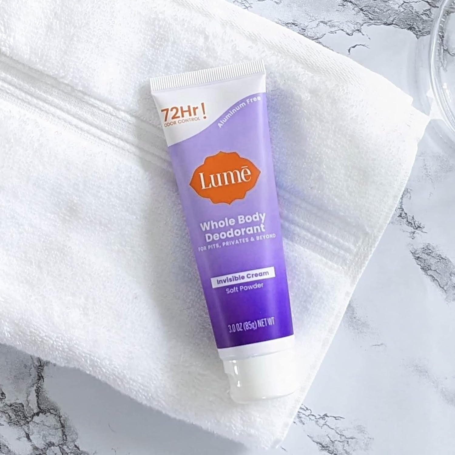 Lume Whole Body Deodorant - Invisible Cream (Soft Powder) - 85g (Pack of 2) 