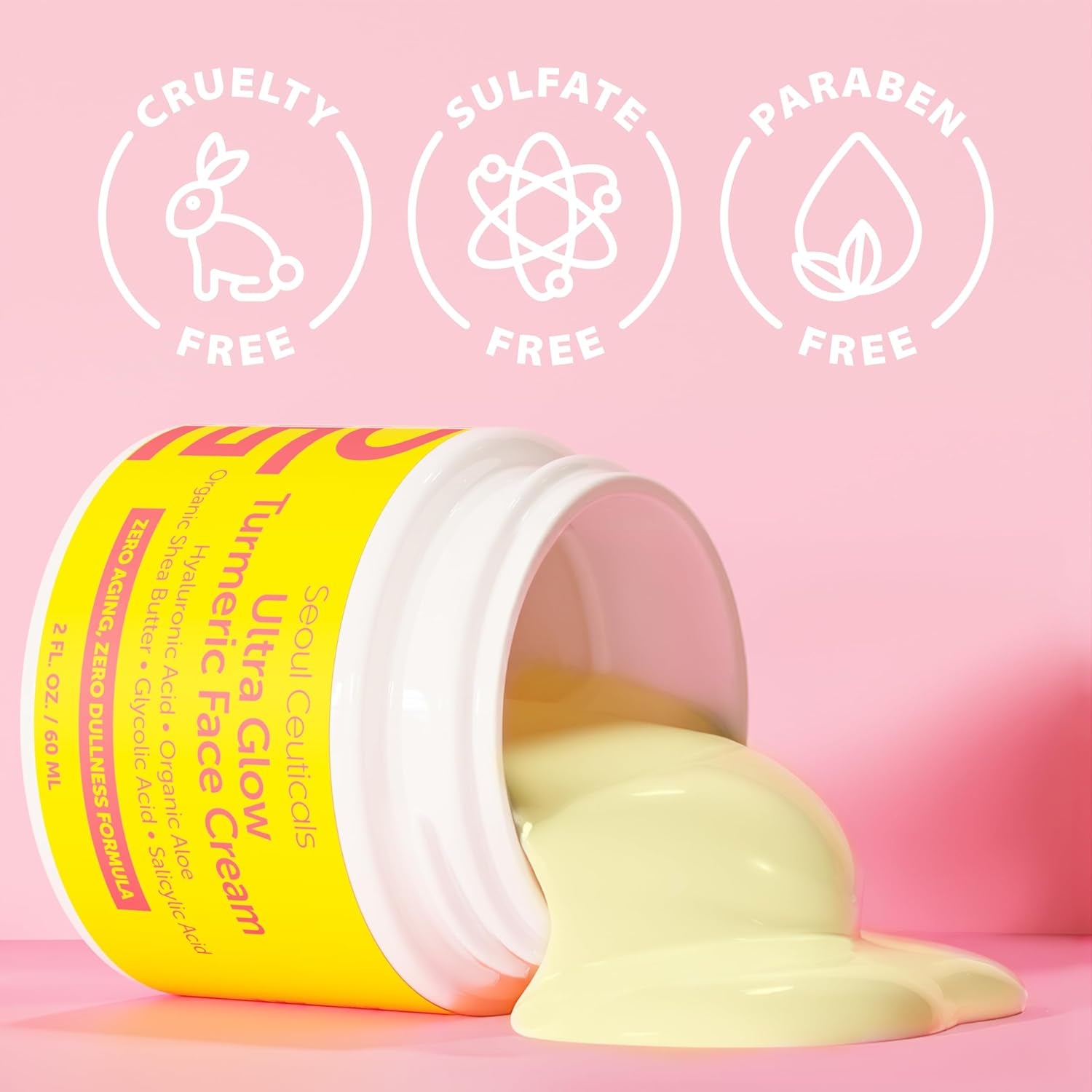 SeoulCeuticals Ultra Glow Turmeric Face Cream – 60ml | Brightening, Exfoliating & Hydrating Moisturiser for Radiant Skin