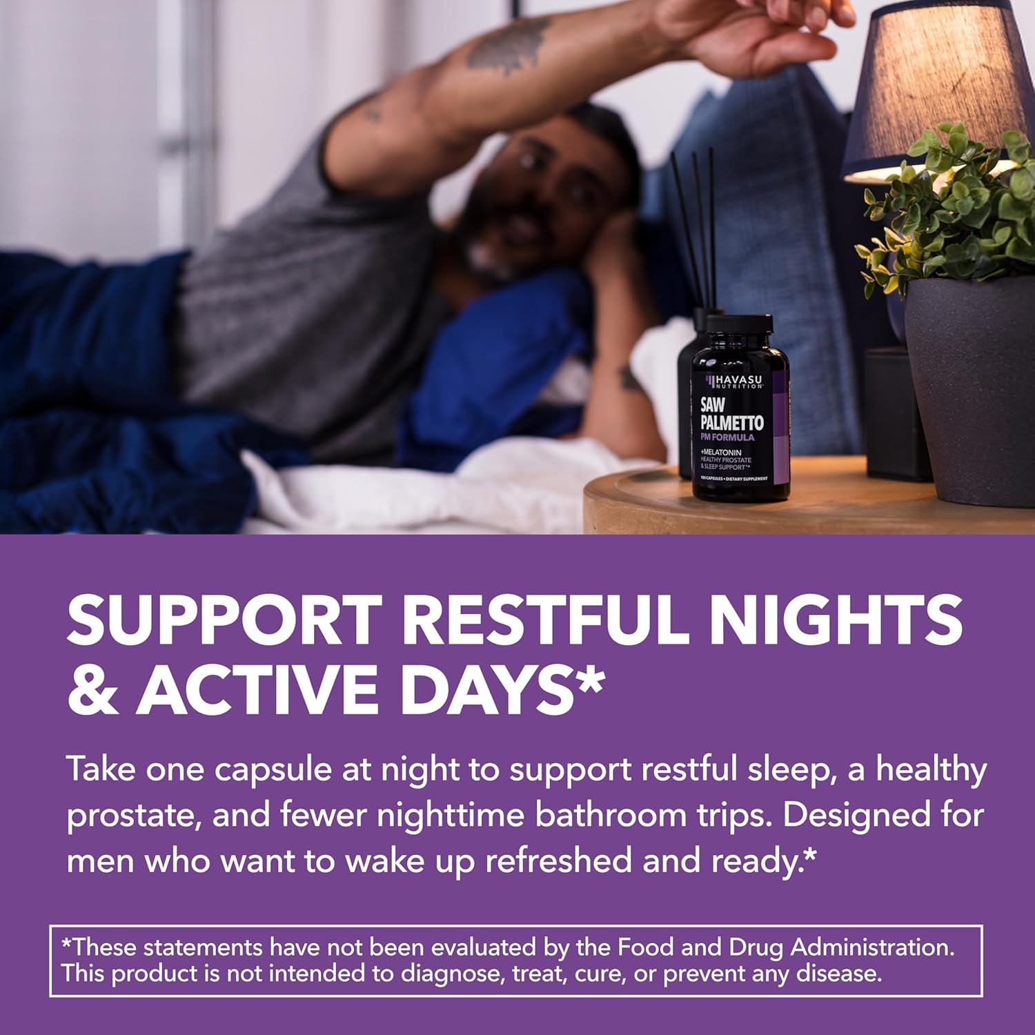 HAVASU NUTRITION Saw Palmetto PM Formula – 100 Capsules | Prostate Health & Restful Sleep Support