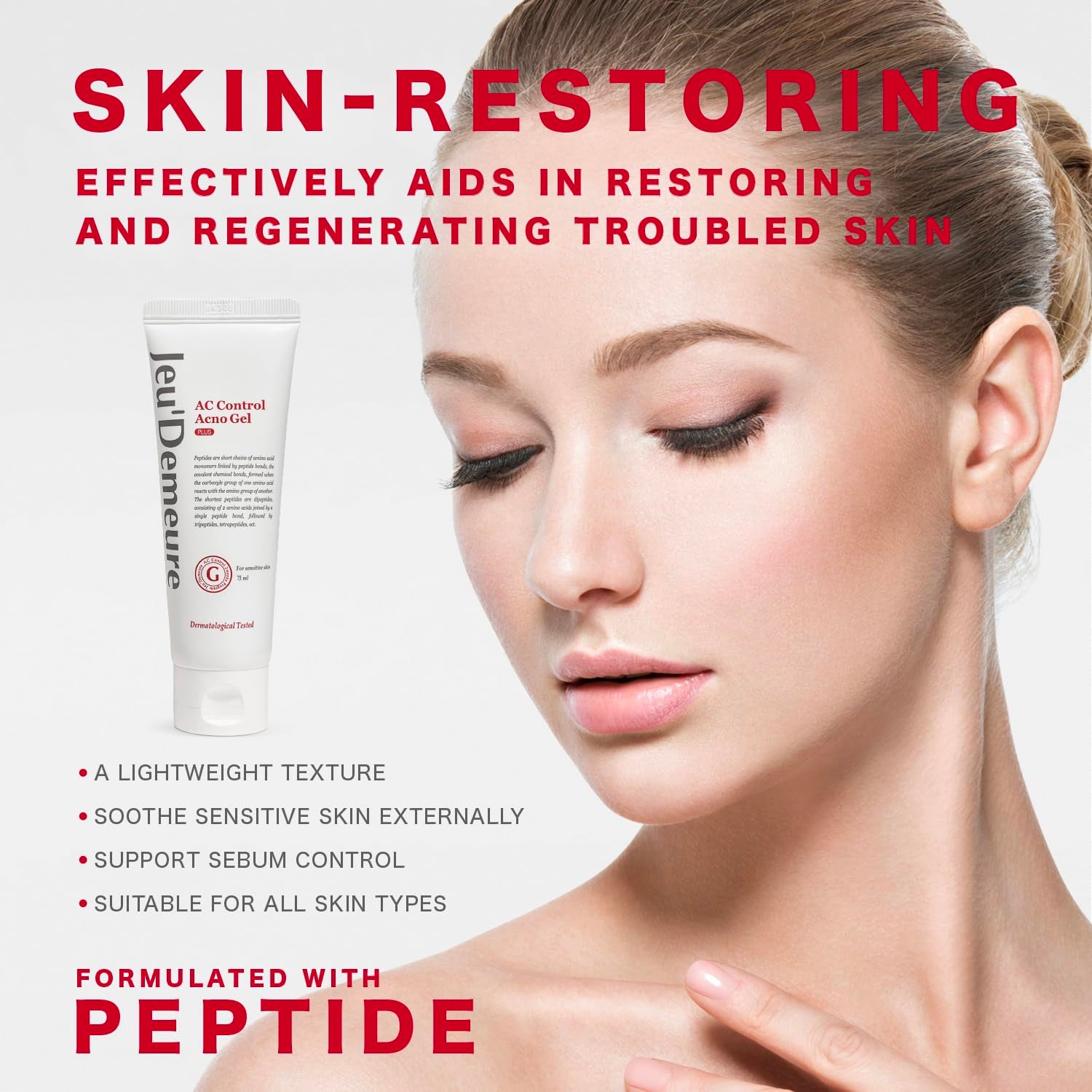JEU'DEMEURE AC Acno Control Gel Plus – 75ml | Peptide-Infused Acne & Redness Gel