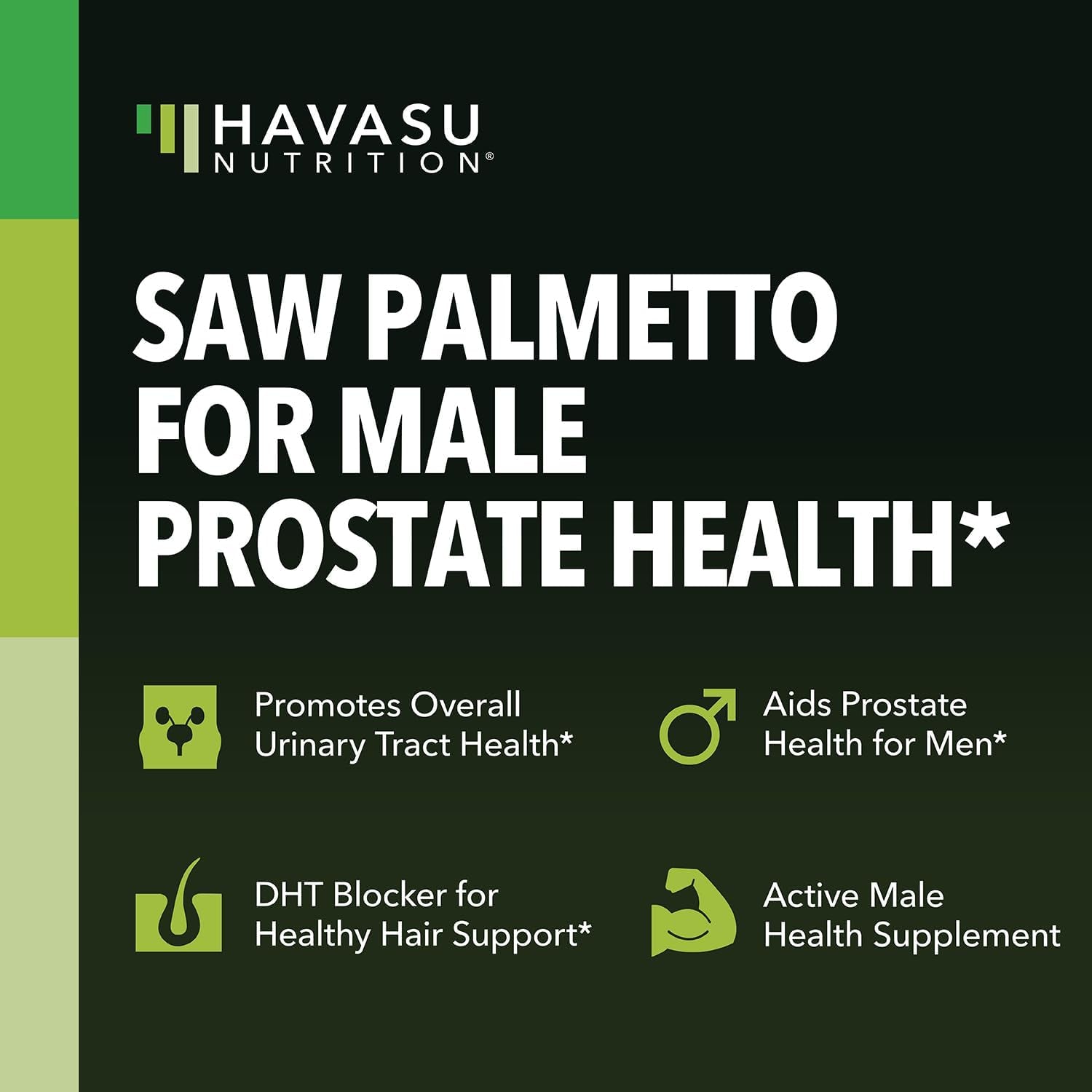 HAVASU NUTRITION Saw Palmetto Once Daily – 100 Capsules | Prostate, Urinary & Hair Health Support
