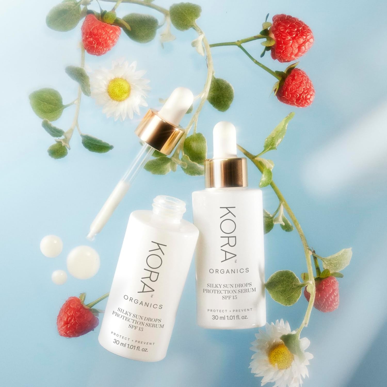 KORA Organics Silky Sun Drops SPF 30 – 30ml | Certified Organic Mineral Face Sunscreen Serum