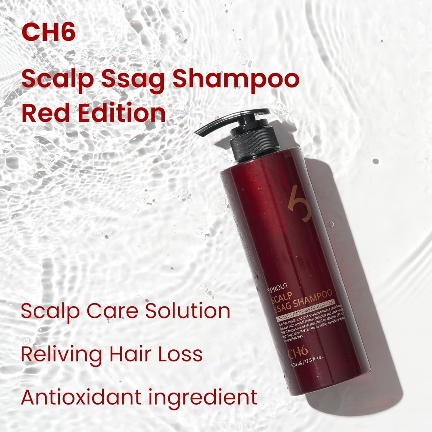 CH6 Sprout Scalp SSAG Shampoo – 520ml | Hair Loss Relief, Anti-Ageing & Scalp Renewal Formula