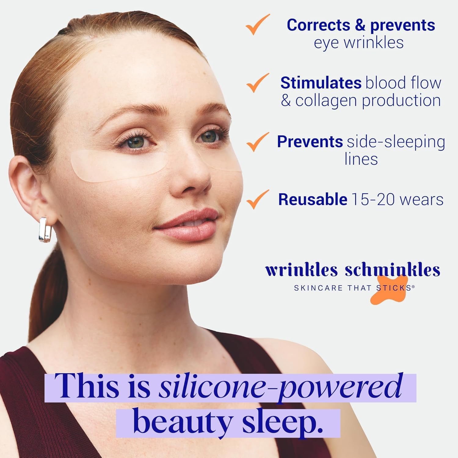 Wrinkles Schminkles Eye Wrinkle Patches – 6 Pads (1 Pack) | Reusable Silicone Patches for Fine Lines, Puffiness & Dark Circles