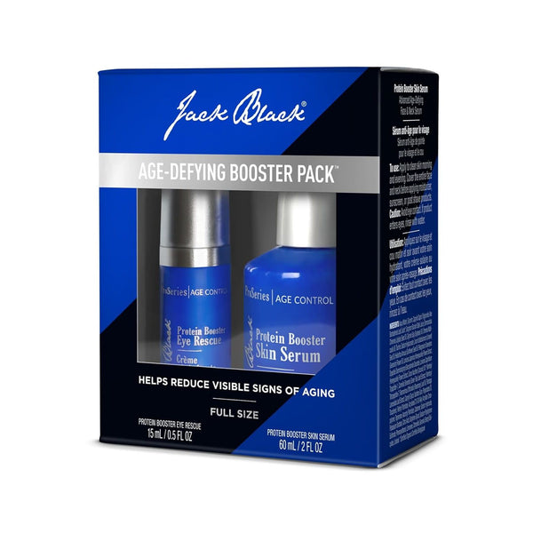 Jack Black Age-Defying Booster Pack | 2-Piece Set | Peptide-Powered Serum & Eye Rescue for Younger-Looking Skin
