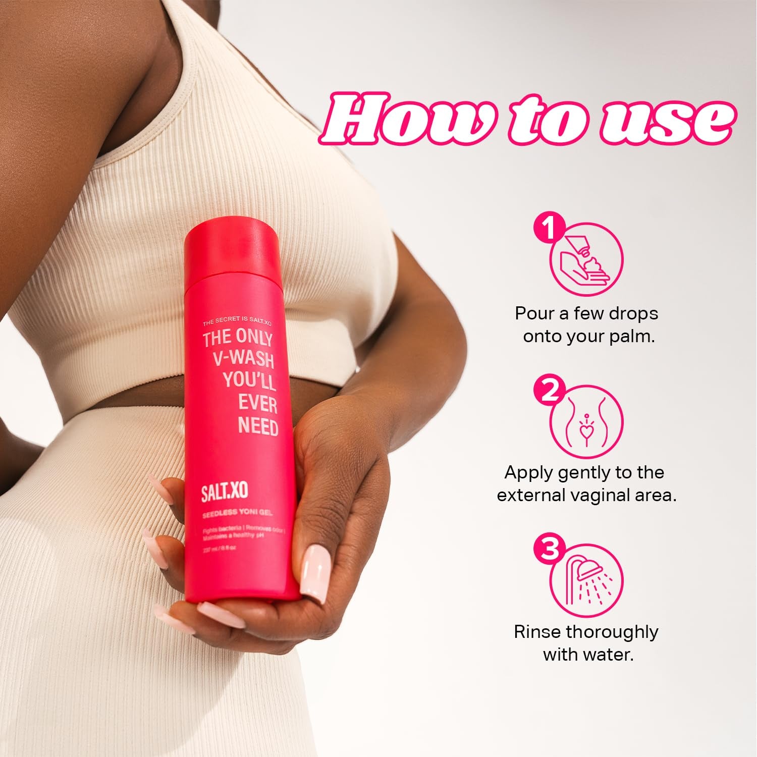 SALT.XO Seedless Yoni Gel – 237ml | Refreshing, pH-Balanced Feminine Wash