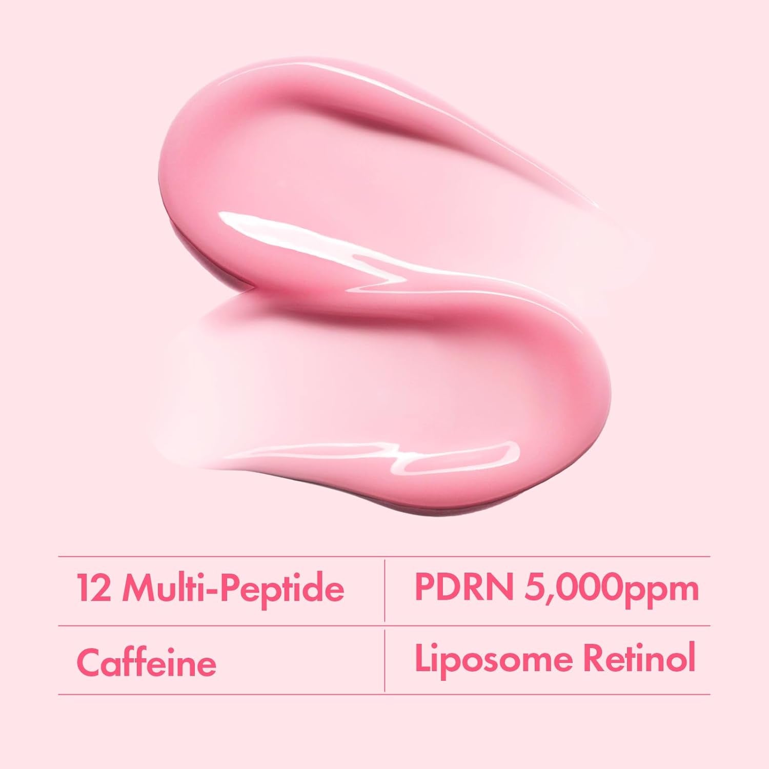 PDRN Pink Peptide Eye Cream with Salmon DNA PDRN 5,000Ppm, anti Aging Formula with Caffeine & Liposome Retinol for Fine Lines, Dark Circles and Wrinkles, Korean Skincare, 30Ml / 1.01 Fl.Oz.