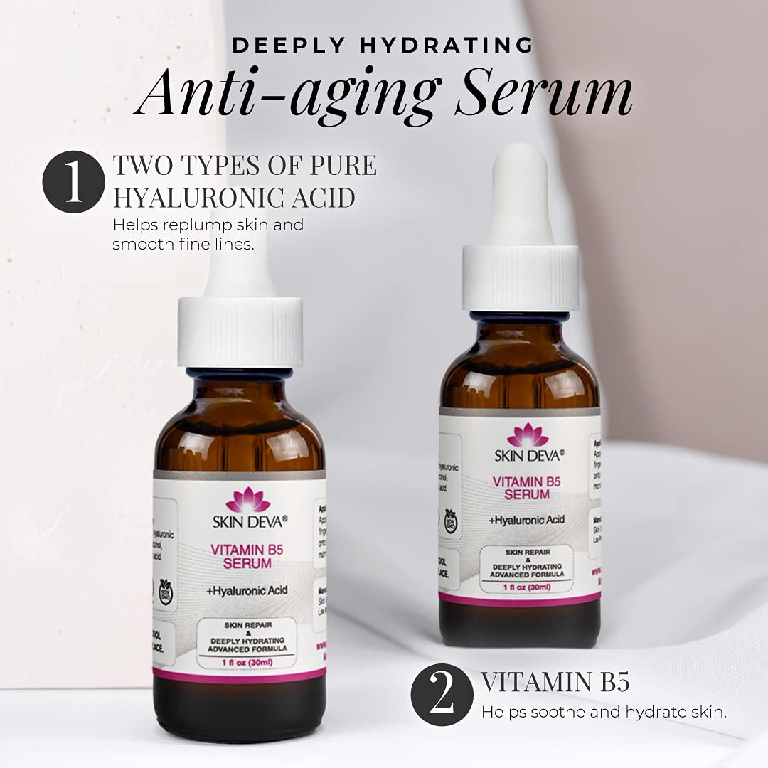 SKIN DEVA Vitamin B5 Serum + Hyaluronic Acid – 30ml | Deep Hydration & Skin Barrier Repair