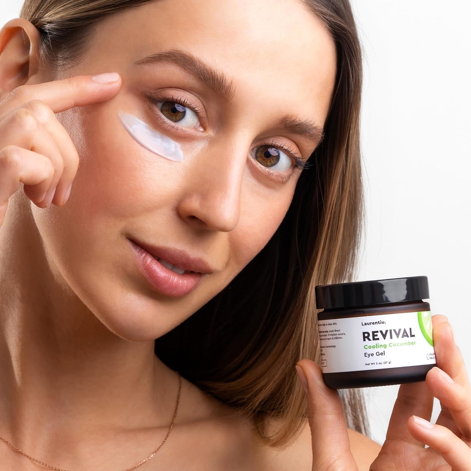 Laurentiu Revival Cooling Cucumber Eye Gel – 57g | Puffiness, Dark Circles & Fine Line Treatment with Caffeine & Hyaluronic Acid